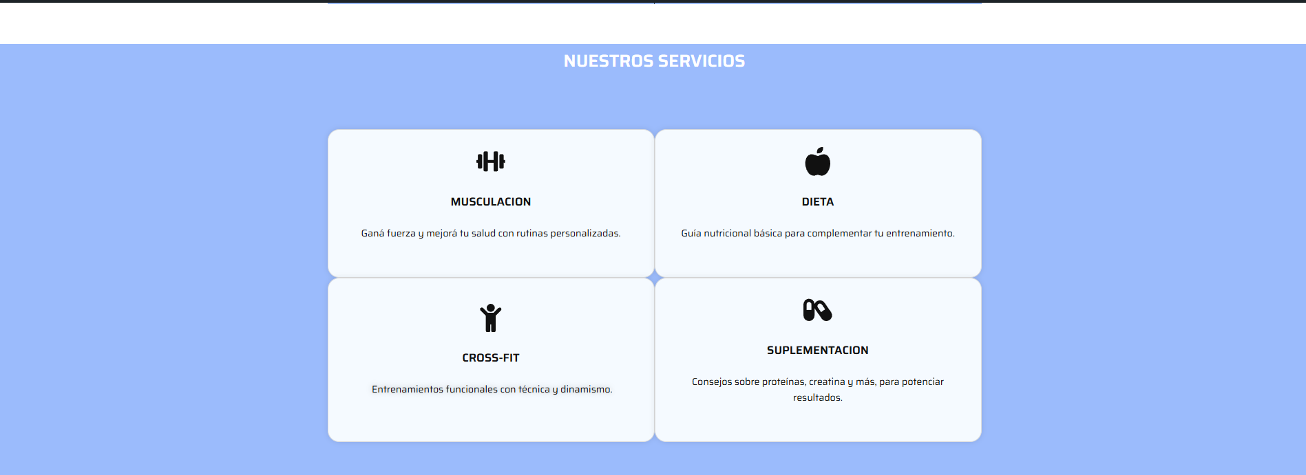 NUESTROS SERVICIOS OCEAN GYM